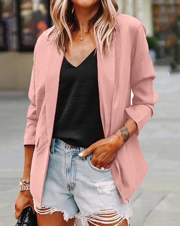 s-5xl fashion 11 colors lapel one button casual blazer daily work outerwear