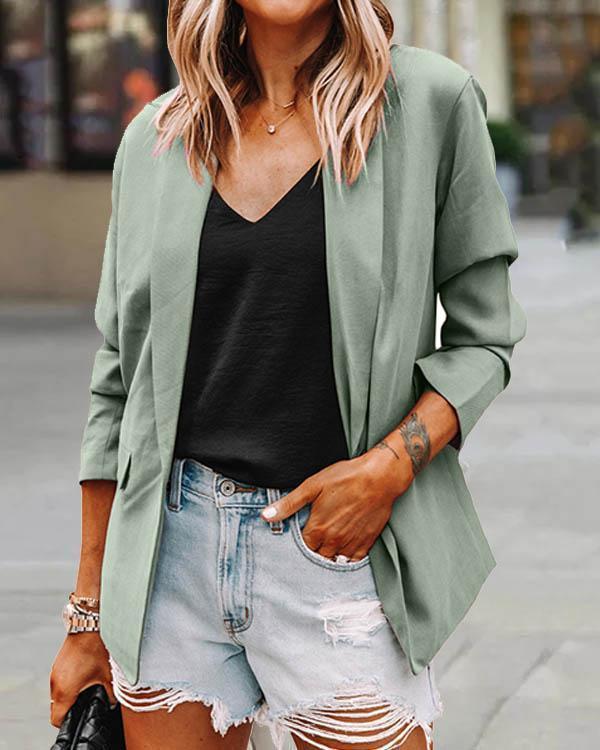 s-5xl fashion 11 colors lapel one button casual blazer daily work outerwear