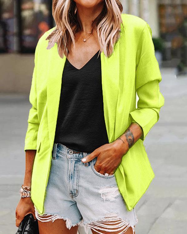 s-5xl fashion 11 colors lapel one button casual blazer daily work outerwear