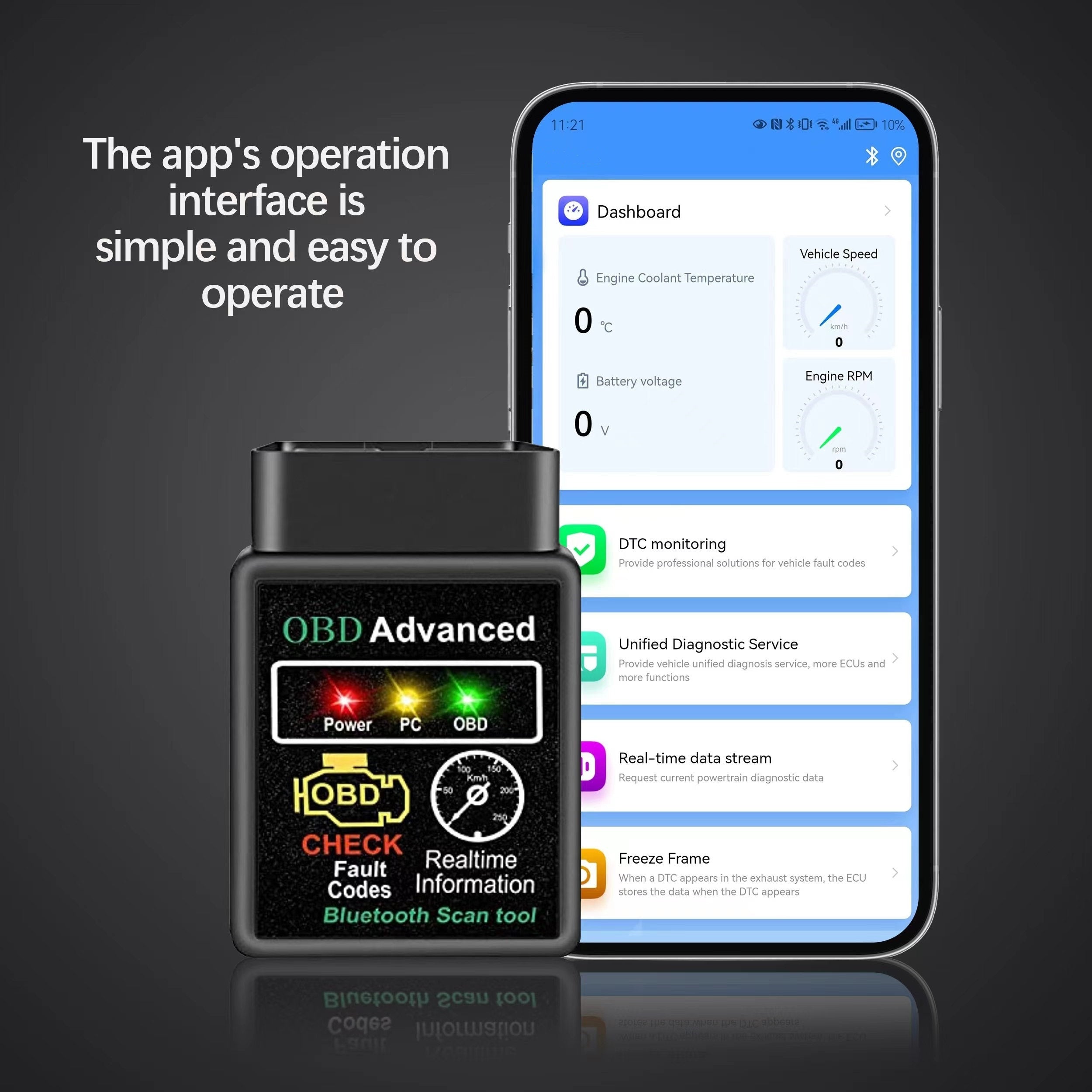 Unlock Your Car's Hidden Potential: OBD2 Diagnostic Scanner With Bluetooth Scan Tool Adapter