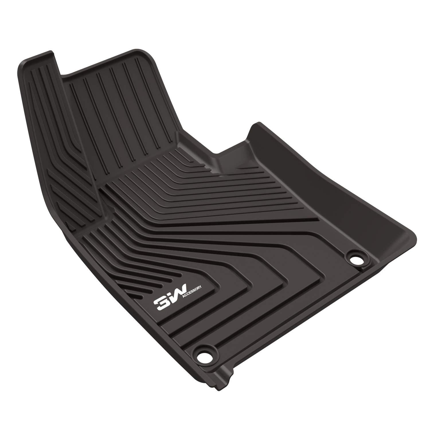 3W Floor Mats for Volvo XC60 (2018-2020) - Front&amp;Rear 2 Rows TPE All Weather Heavy Duty Custom Fit T5 T6 Momentum Floor Liner (Not for Hybrid), Black