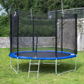 Trampoline with Enclosure Net, Outdoor Patio Fitness Kids Trampoline with PVC Spring Cover Padding, 330lbs Capacity Round Trampoline with Ladder, Recreational Trampoline for Backyard Park Patio, S1572