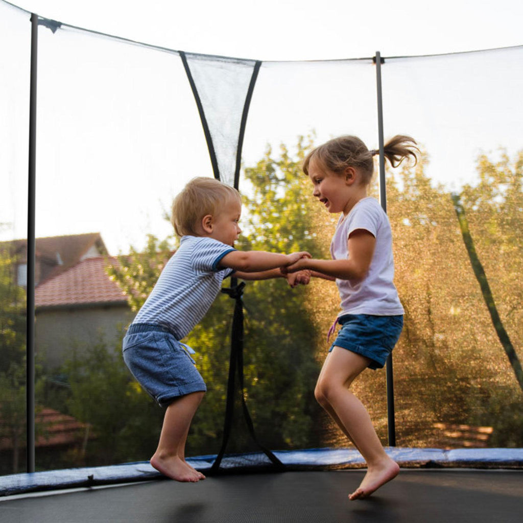Trampoline with Enclosure Net, Outdoor Patio Fitness Kids Trampoline with PVC Spring Cover Padding, 330lbs Capacity Round Trampoline with Ladder, Recreational Trampoline for Backyard Park Patio, S1572