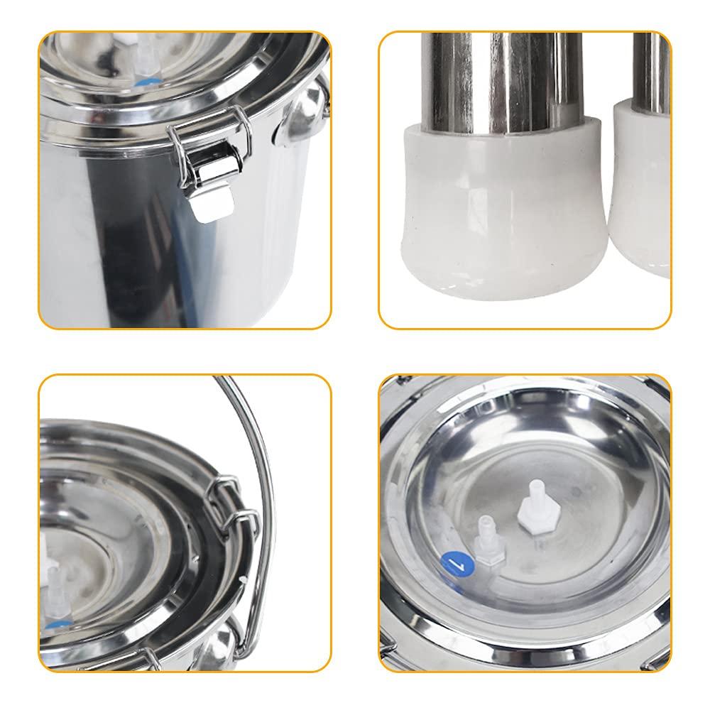 Cow MilMachine 5L Pulsation Vacuum Electric Portable  Steel Kit, High Configuration Double Head Teat Cups for Cow