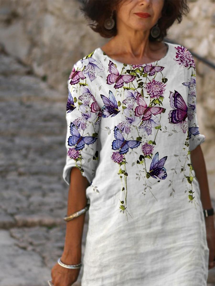 European And American Printed Dress