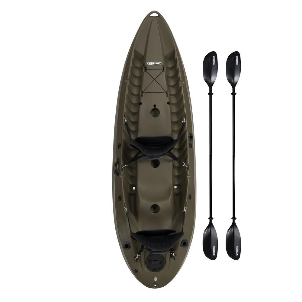OD Green Sport Fisher Kayak with Paddles and Backrest