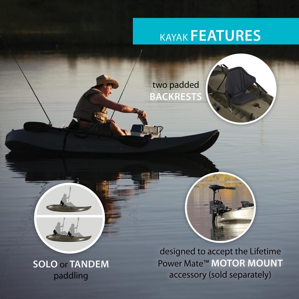 OD Green Sport Fisher Kayak with Paddles and Backrest