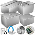 Outdoor Kitchen Drop-in Ice Chest Basin Insulated Wall Cooler Beer Beverage
