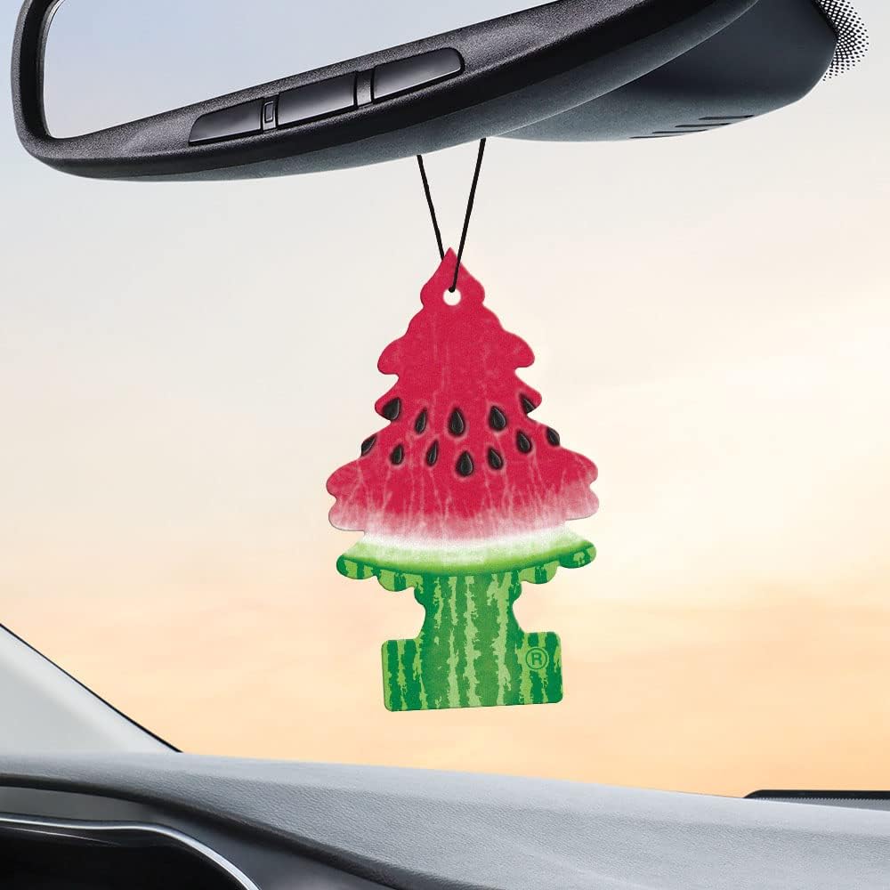 LITTLE TREES Air Fresheners Car Air Freshener. Hanging Tree Provides Long Lasting Scent for Auto or Home. Watermelon, 24 Air Fresheners