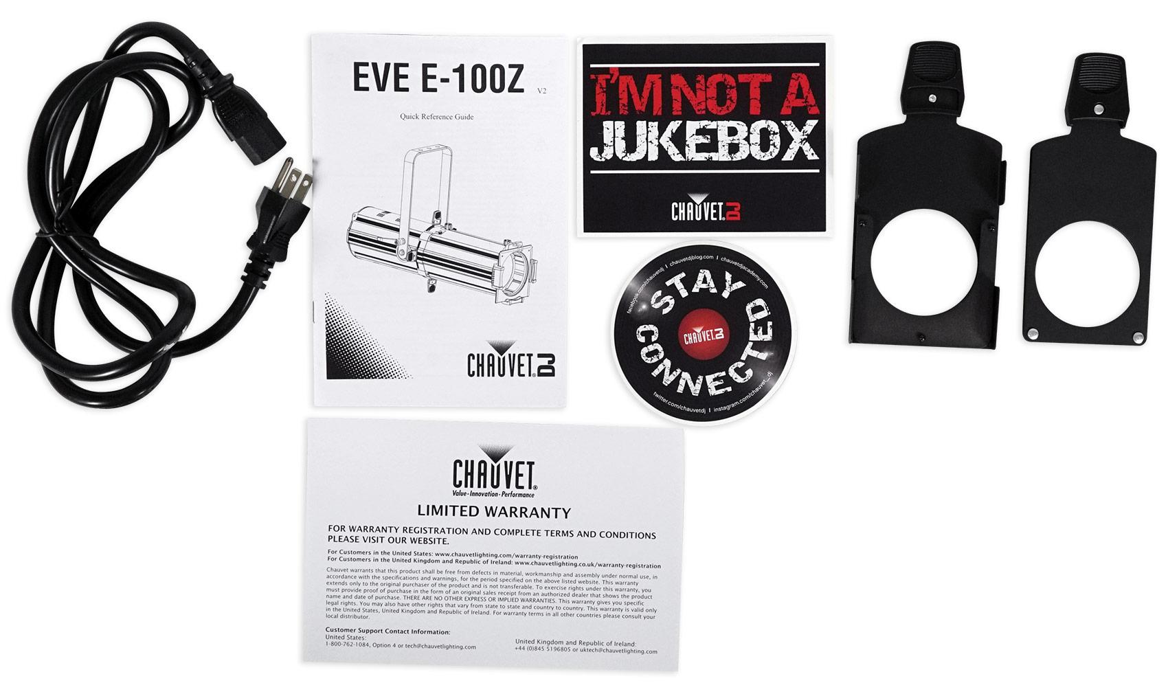 Chauvet DJ EVE E-100Z 100w White Ellipsoidal LED DMX Gobo Spot Light+Club Table