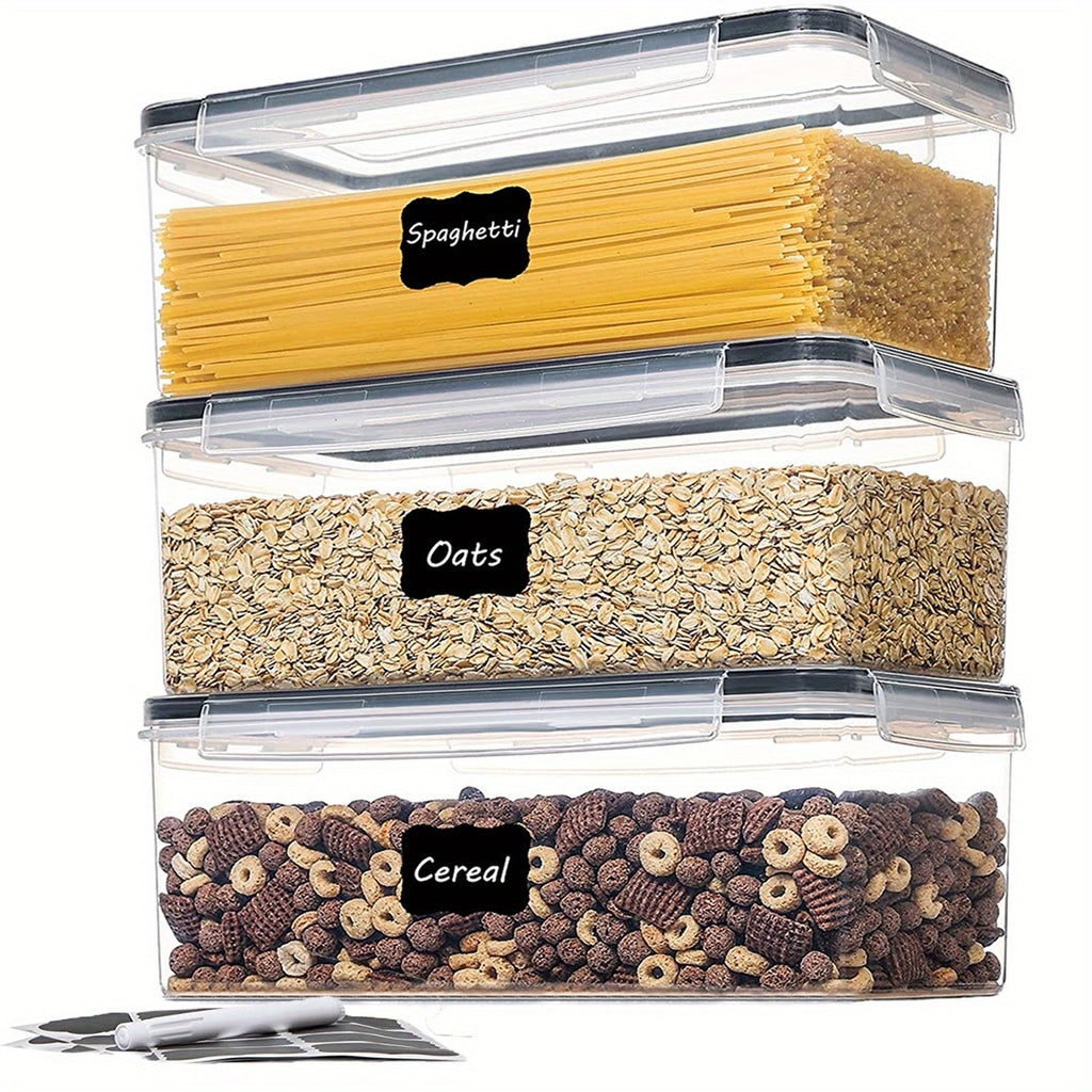 Organize Your Kitchen Pantry with These 3.2L Airtight Plastic StoraContainers - BPA &amp; Labeless!