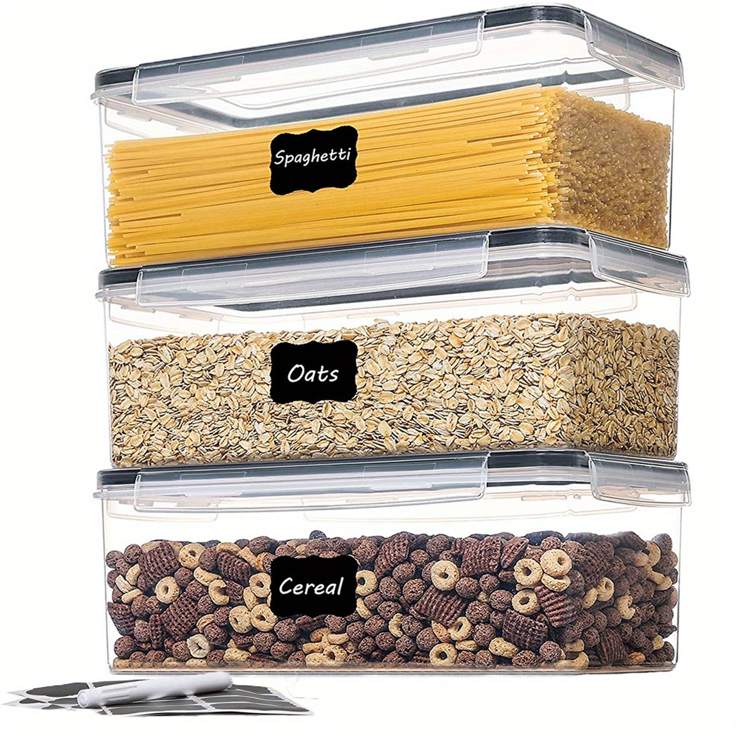 Organize Your Kitchen Pantry with These 3.2L Airtight Plastic StoraContainers - BPA &amp; Labeless!