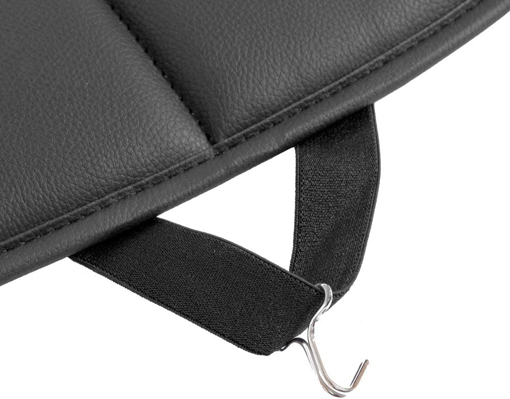 Motor Trend Seat Covers for Cars Trucks SUV, Faux Leather 2-Pack Black Padded with Storage Pockets, Premium Interior Car Seat Cover