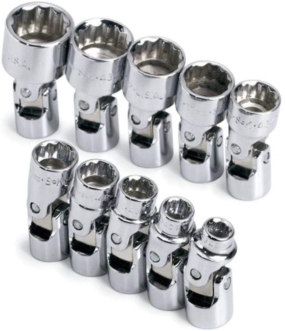 SK 1336 10 Piece 1/4-Inch Drive 12 Point Flex 5-Millimeter to 14-Millimeter Socket Set