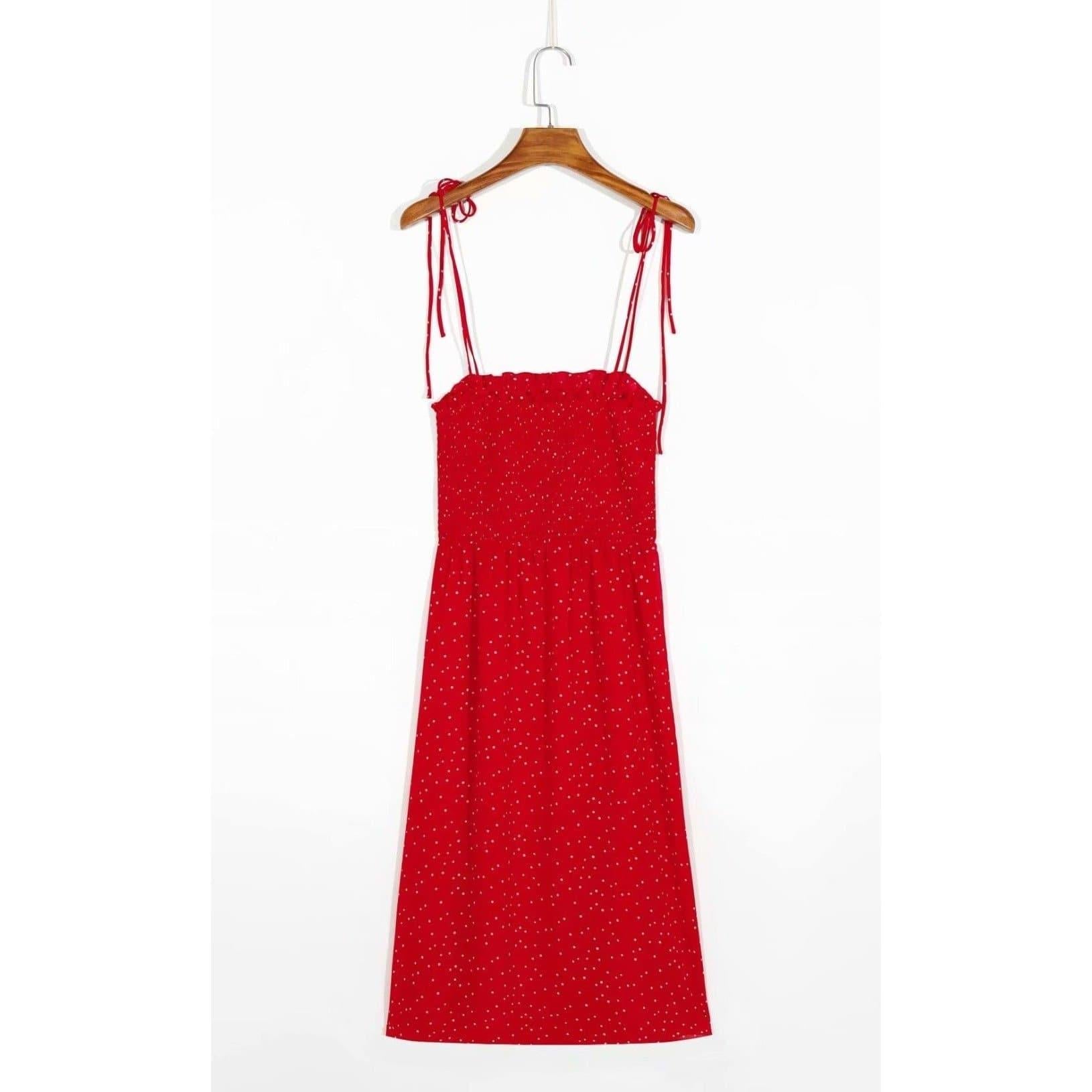 elegant spaghetti strap midi dress