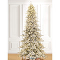 Glitzhome 11ft Pre-Lit Flocked Slim Pine Artificial Christmas Tree with 950 Warm White Lights