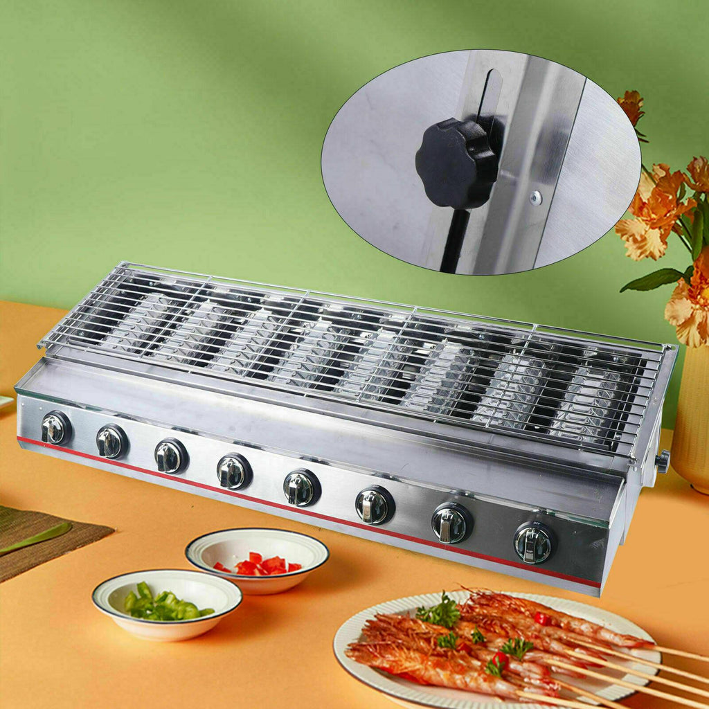 8 Burner CooGas BBQ Barbecue Grill LPG Commercial  Steel Gas Grill
