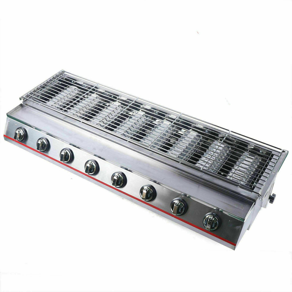 8 Burner CooGas BBQ Barbecue Grill LPG Commercial  Steel Gas Grill