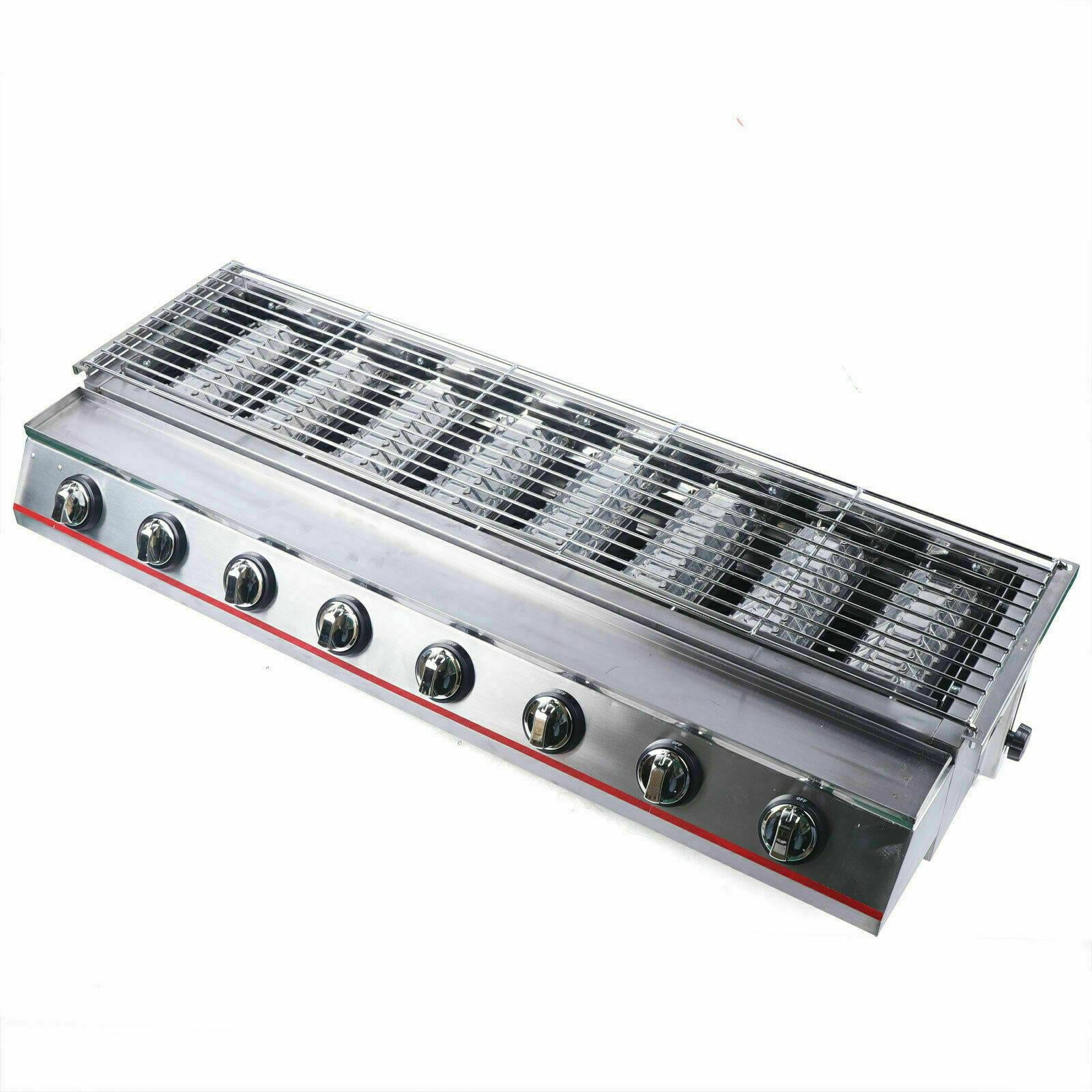 8 Burner CooGas BBQ Barbecue Grill LPG Commercial  Steel Gas Grill