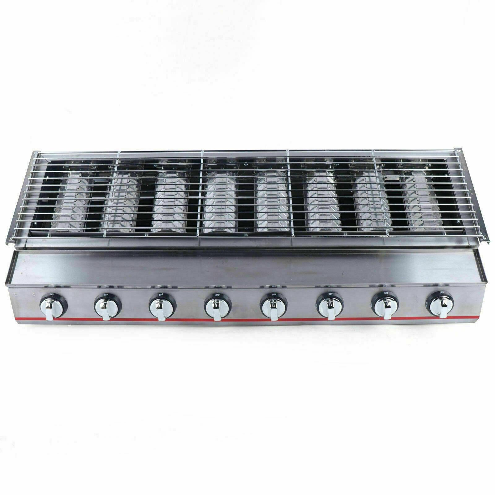 8 Burner CooGas BBQ Barbecue Grill LPG Commercial  Steel Gas Grill