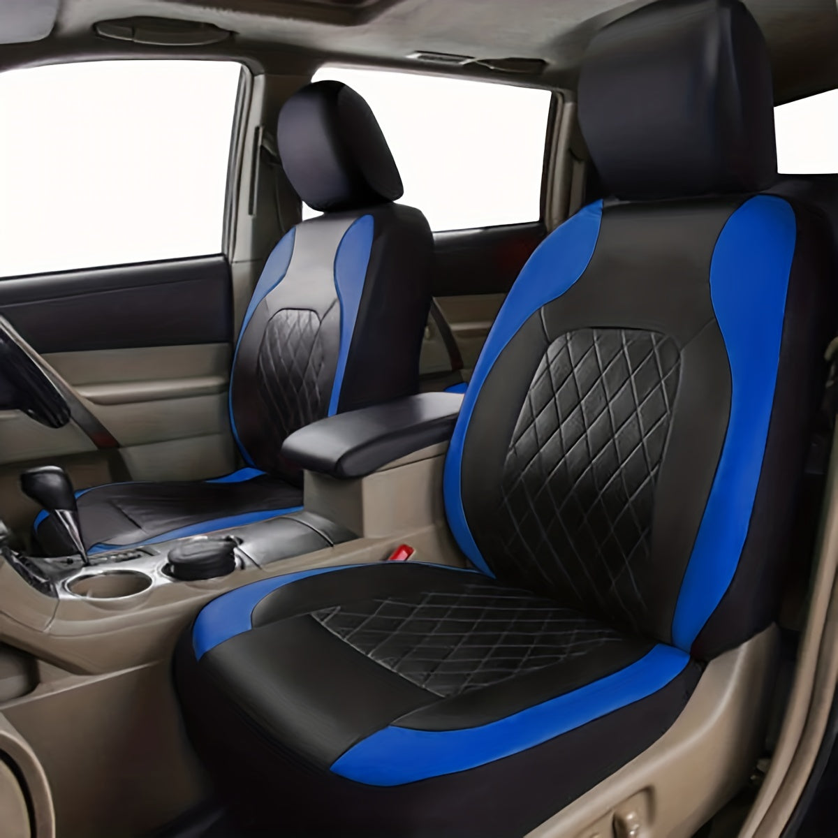 Upgrade Your Car Seats With Our Deluxe Quilted Faux Leather 5-Seat Cover - Universal Fit!
