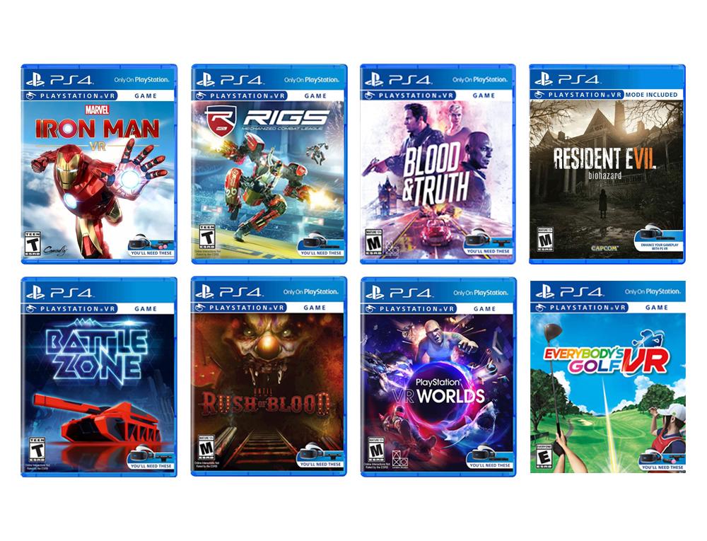 Play Station VR 11-In-1 Deluxe Bundle PS4 &amp; PS5 Compatible: VR Headset, Camera, Move Motion Controllers, Iron Man, VR Worlds, Resident Evil 7, Battlezone, RIGS, Until Dawn, Blood&amp;Truth, Golf