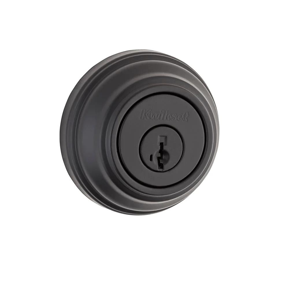 980 Series Iron Black Single Cylinder Deadbolt featuring SmartKey Security
