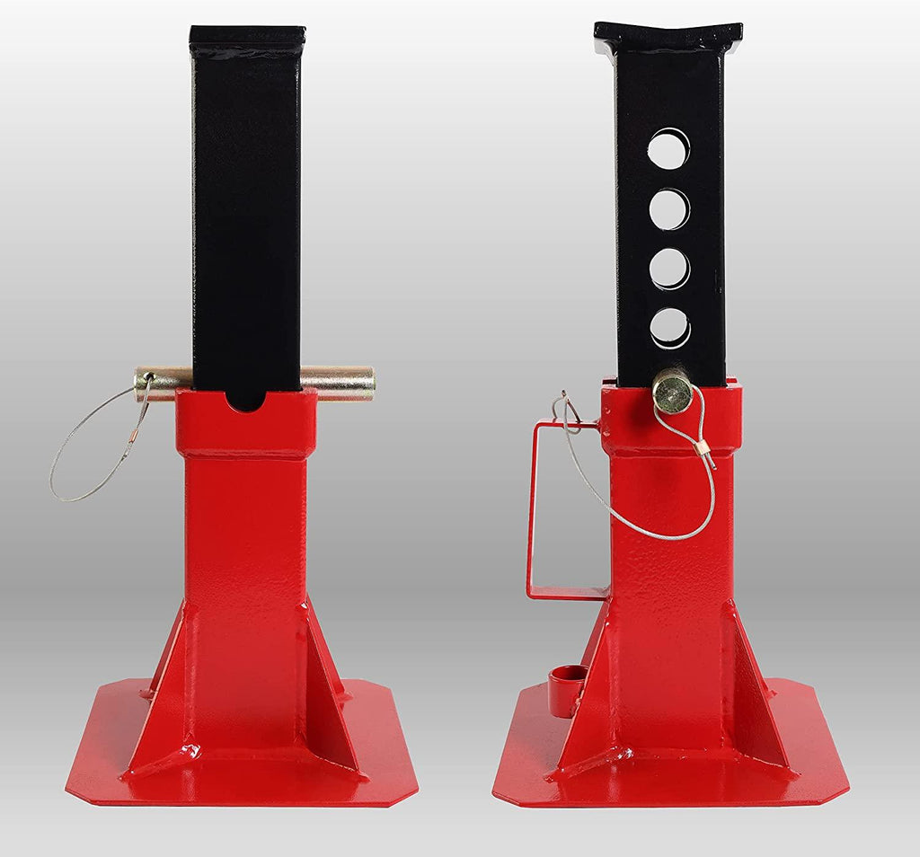 BIG RED ATZ120005R Torin Heavy Duty Pin Type Professional Car Jack Stand with Lock, 12 Ton (26,400 lb) Capacity, Red, 1 Pair