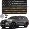 Autoamerics 1-Piece Windshield Sun Shade Dark Camo American Flag USA  - Foldable Car Front Window Sunshade for Most Sedans SUV Truck - Blocks Max UV Rays and Keeps Your Vehicle Cool - Medium