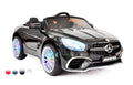 12V Mercedes AMG SL65 Ride on Car Power Electric ONE SEATER Toy for ONE Kid with Remote Control, MP4 Touch Screen, Leather Seat, LED Lights, Color: Black