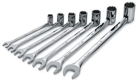 S K Hand Tools SKT86132 7 Piece SuperKrome Flex Fractional Combination Wrench Set
