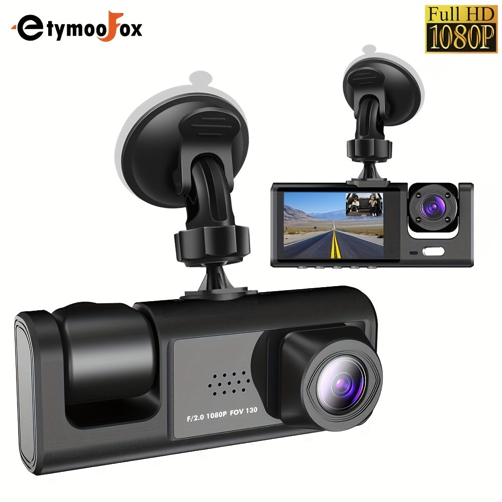 Dash Cam For Cars,Front And Inside,1080P Dual Camera With IR Night Vision,Loop Recording,Car DVR Blackbox With 2 Inch IPS Screen