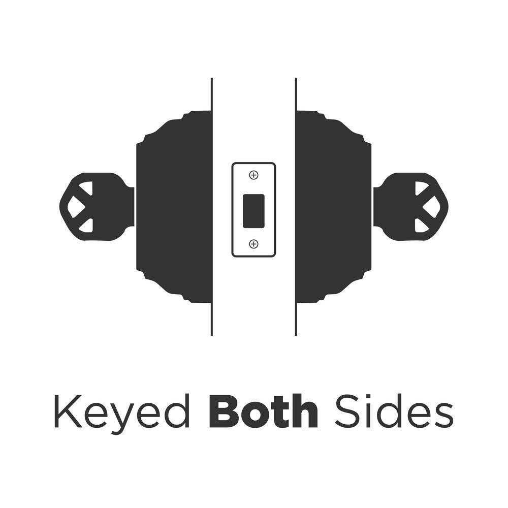 Satin Nickel Double Cylinder Deadbolt featuring SmartKey Security