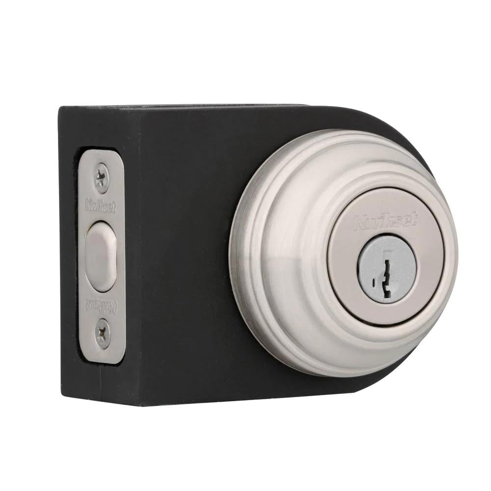 Satin Nickel Double Cylinder Deadbolt featuring SmartKey Security