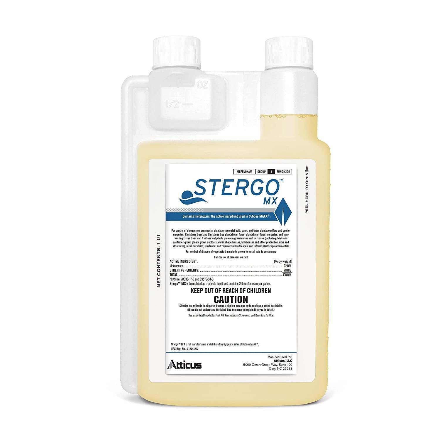 Stergo MX Mefenoxam Fungicide (1 Quart) by Atticus (Equivalent to The Leading ) – Fungus Control for Lawns, Ornamentals, Greenhouse and Nursery