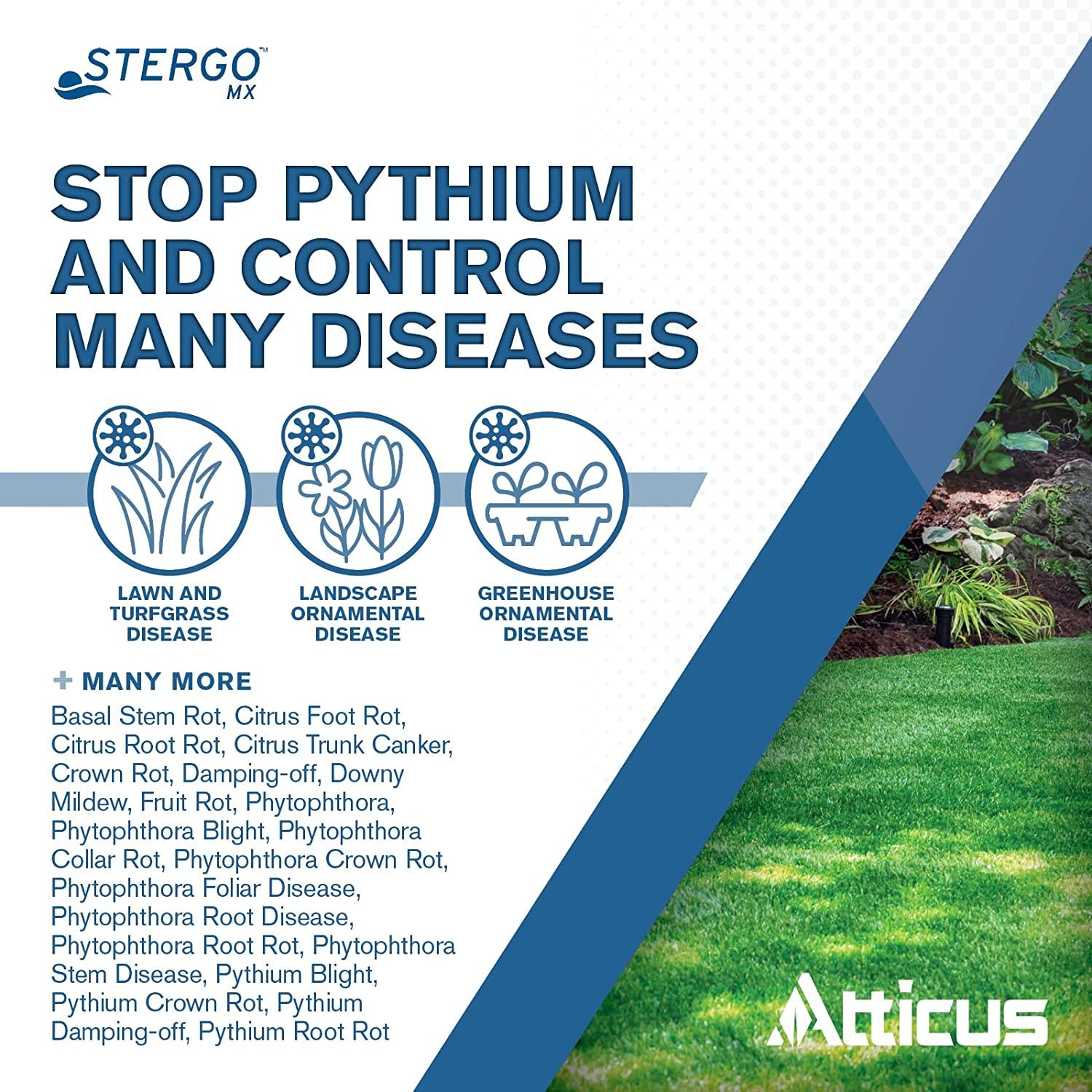 Stergo MX Mefenoxam Fungicide (1 Quart) by Atticus (Equivalent to The Leading ) – Fungus Control for Lawns, Ornamentals, Greenhouse and Nursery