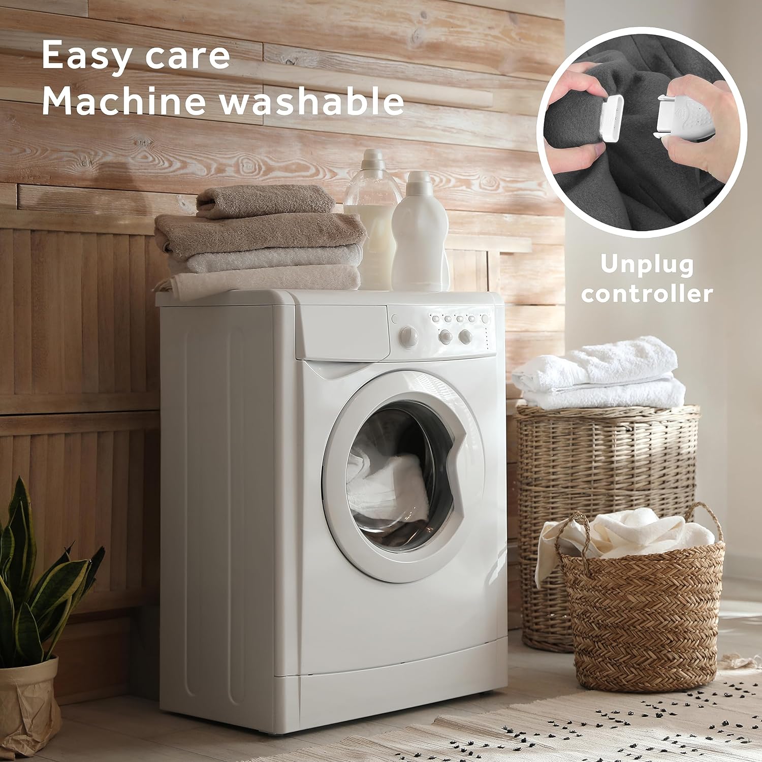 Sunbeam Royal Ultra Fleece Heated Electric Blanket King Size, 90" x 100", 12 Heat Settings, 12-Hour Selectable Auto Shut-Off, Fast Heating, Machine Washable, Warm and Cozy, Mushroom