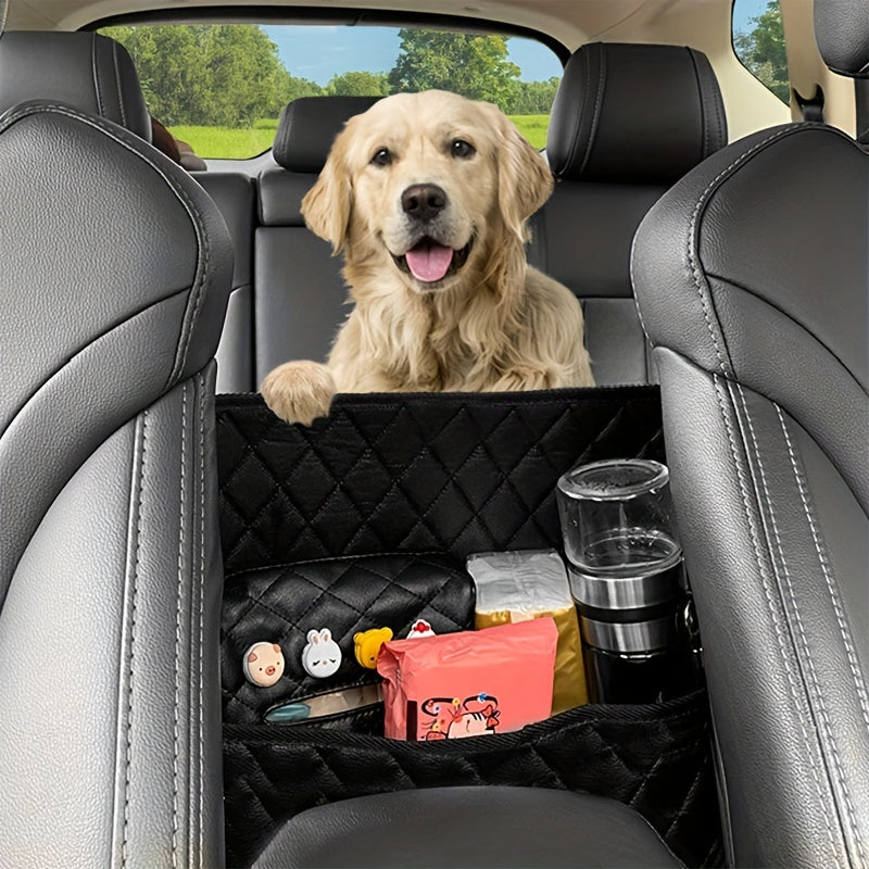 Wallet Handbag Car Supplies StoraBetween Car Seats Car Organizer Mesh Bag With Extra Back Pocket Car Seat Back Organizer Box Car Accessories