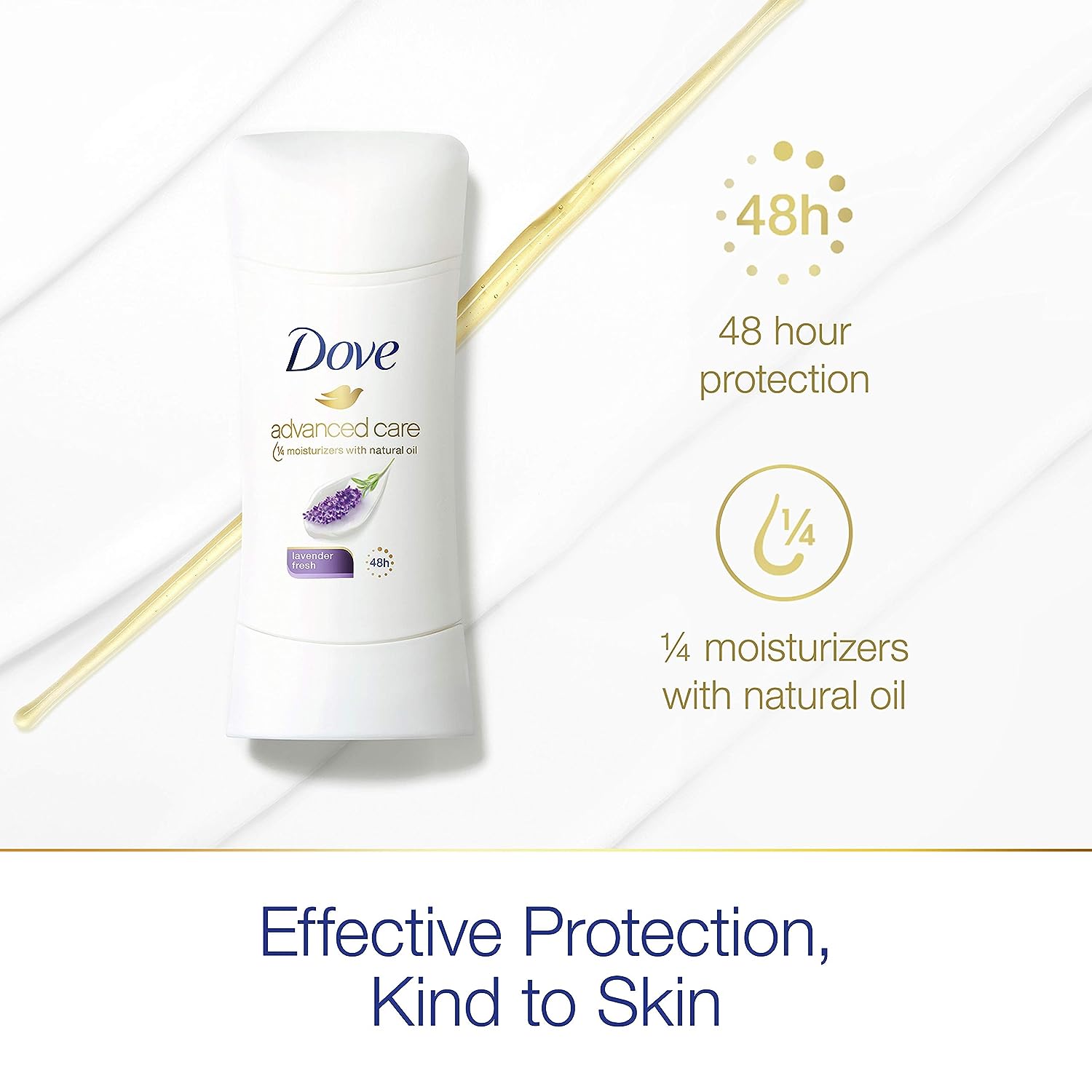 Dove Advanced Care Antiperspirant Deodorant Stick for Women, Lavender Fresh, for 48 Hour Protection And Soft And Comfortable Underarms, 2.6 Ounce (Pack of 4)