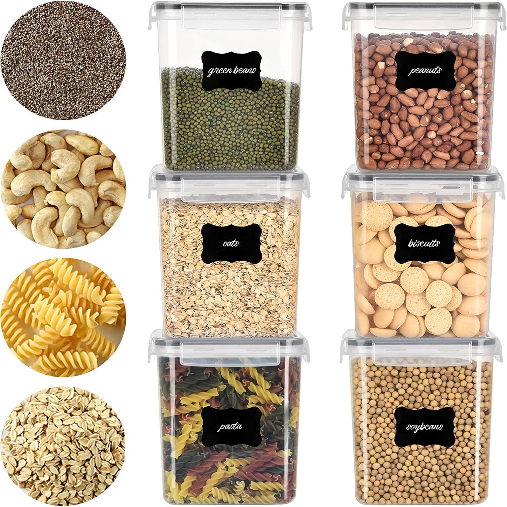 2/6pcs Airtight Food StoraContainers 54oz/1.6L Plastic BPA PP Material Kitchen Pantry Containers For Sugar, Flour, Baking, Dishwasher Safe