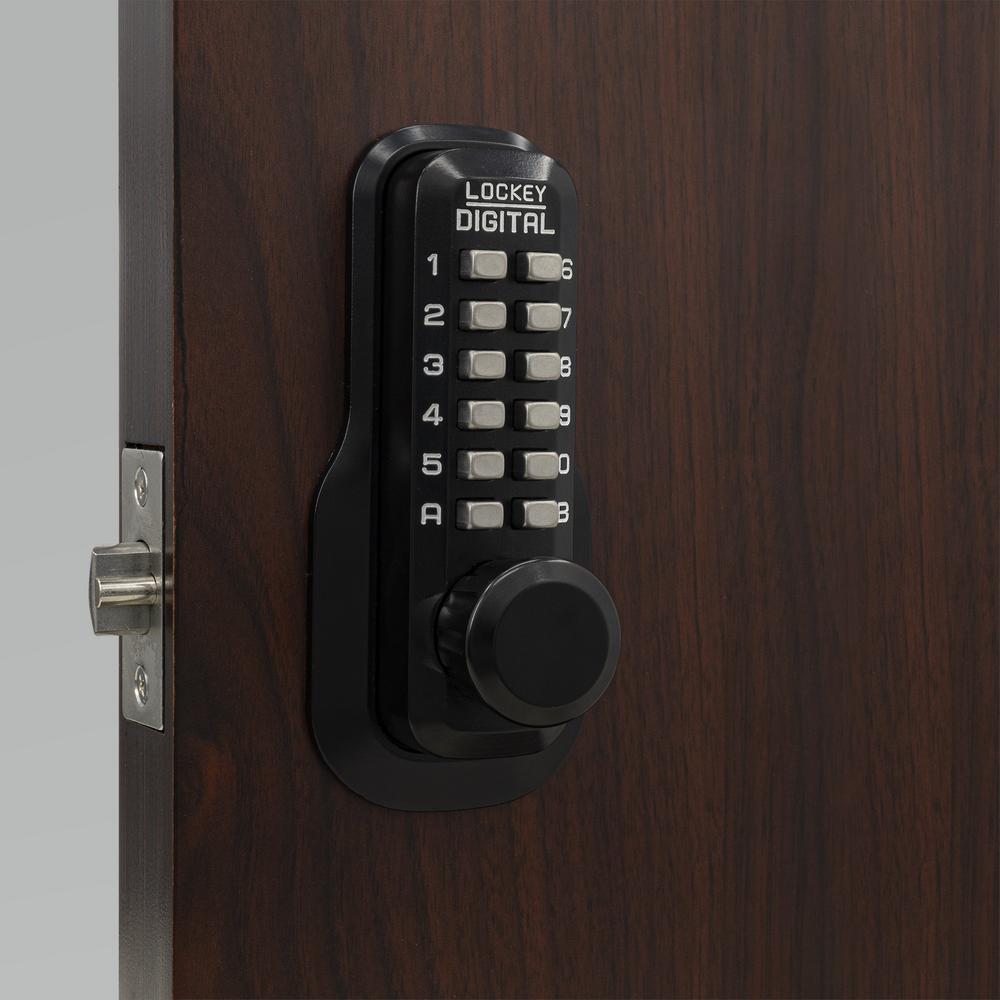 M230-DC Jet Black Mechanical Keyless 5 in. L x 1-1/2 in. W x 1-7/8 in. D Storeroom Knob with DeadlocSpring Latch
