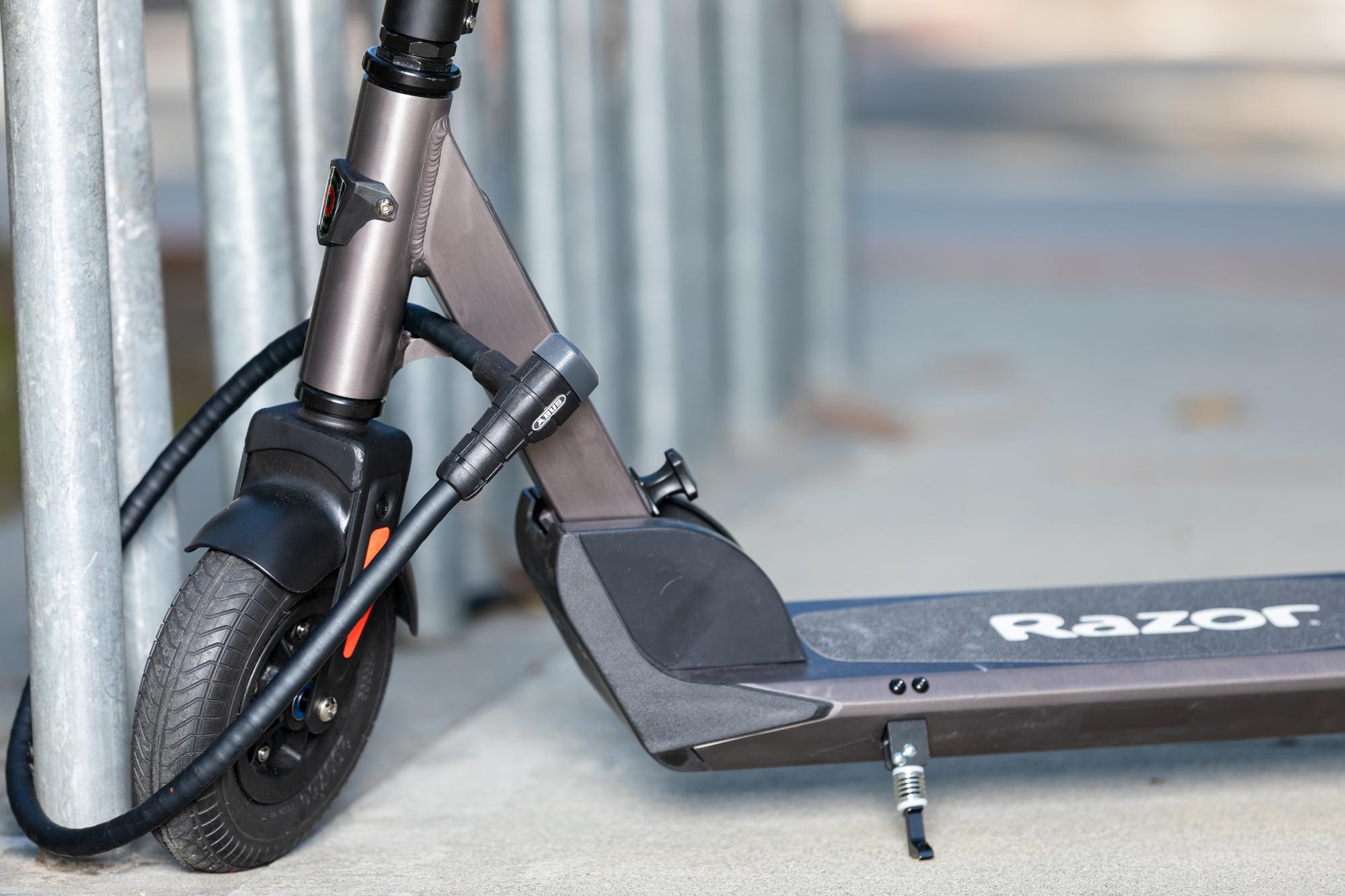 E Prime III Folding Electric Scooter –18 mph, 15 Mile Range, 8" Pneumatic Front Tire, Rear-Wheel Drive, Dual BraSystem, Lockable, Portable &amp; Extremely Lightweight, for Travel or Commuting