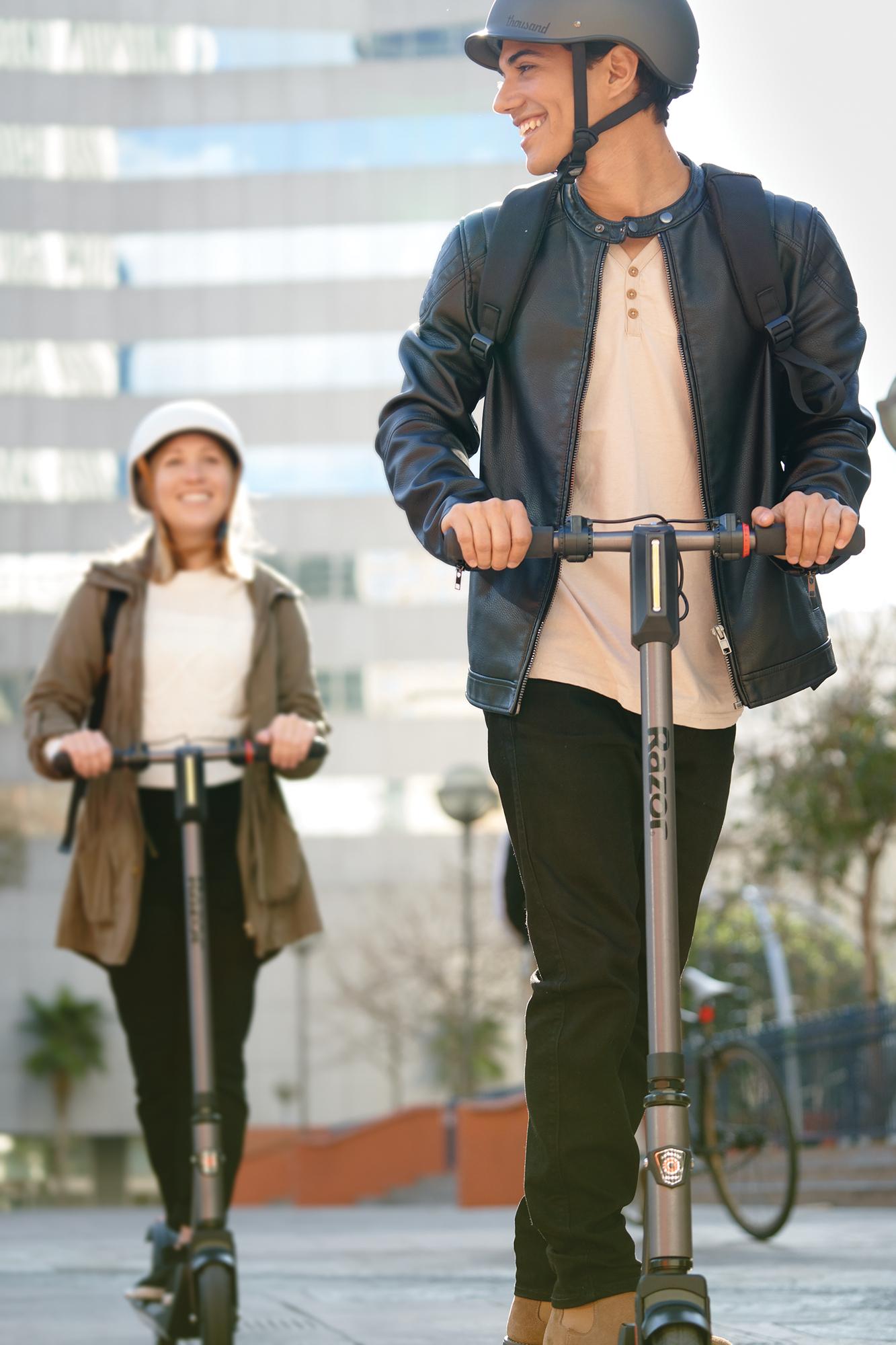 E Prime III Folding Electric Scooter –18 mph, 15 Mile Range, 8" Pneumatic Front Tire, Rear-Wheel Drive, Dual BraSystem, Lockable, Portable &amp; Extremely Lightweight, for Travel or Commuting