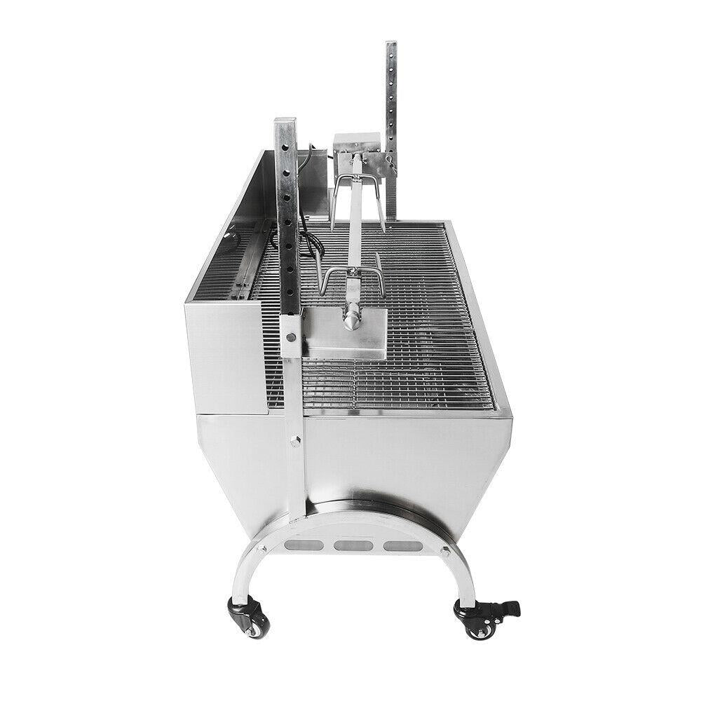 Steel Spit Roaster Rotisserie Barbecue Charcoal Grill 118CM Large