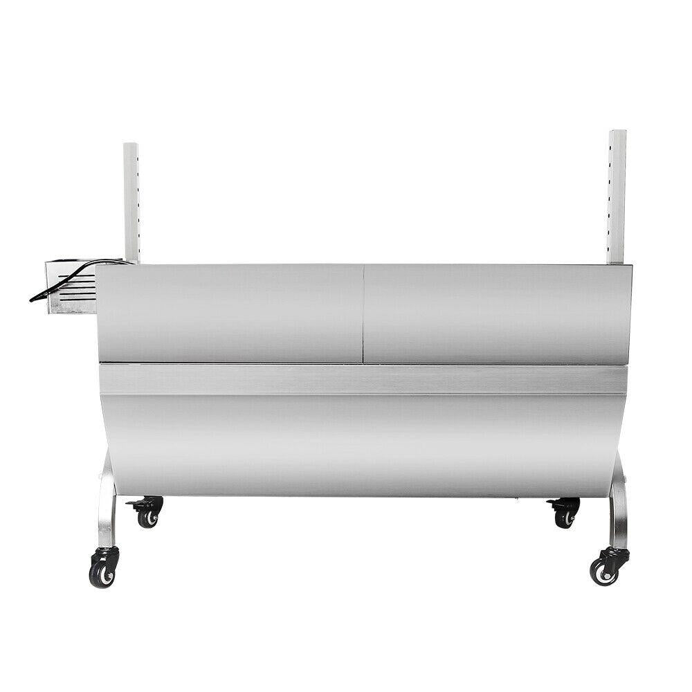 Steel Spit Roaster Rotisserie Barbecue Charcoal Grill 118CM Large