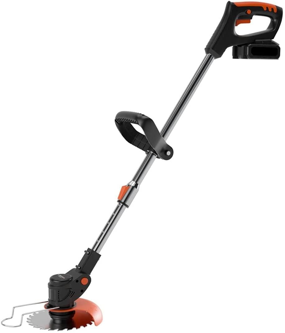 Battery-Powered Lawn Trimmer with Battery, Electric Lawn Mower, Light Battery-Powered Lawn Mower, Telescopic Handle with 21 V Lithium Battery and Charger, Electric Telescopic Handle with Mowing