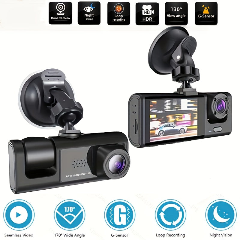 3 Channel Dash Cam For Car Camera 1080P Video Recorder Dashcam Black Box Dual Lens Inside Car DVR Rear View Camera Car Accessory
