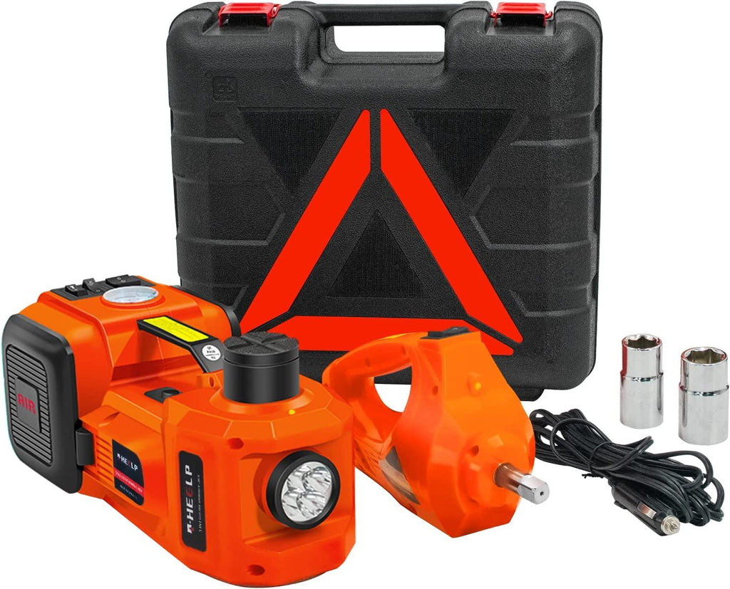 E-HEELP Electric Car Jack Kit 5Ton 12V Hydraulic Car Jack Lift with Electric Impact Wrench for SUV MPV Sedan Truck ChanTires GaraRepair