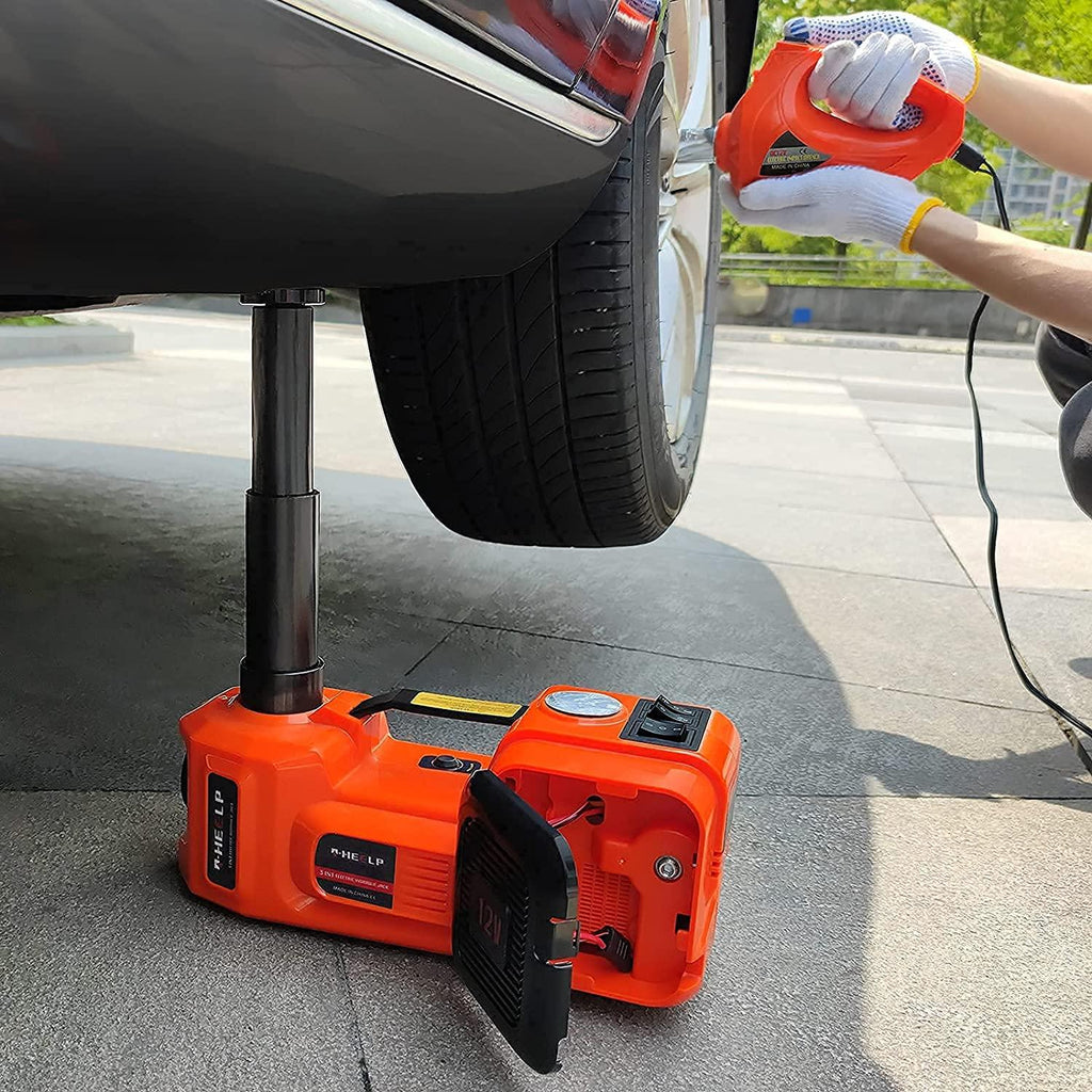 E-HEELP Electric Car Jack Kit 5Ton 12V Hydraulic Car Jack Lift with Electric Impact Wrench for SUV MPV Sedan Truck ChanTires GaraRepair