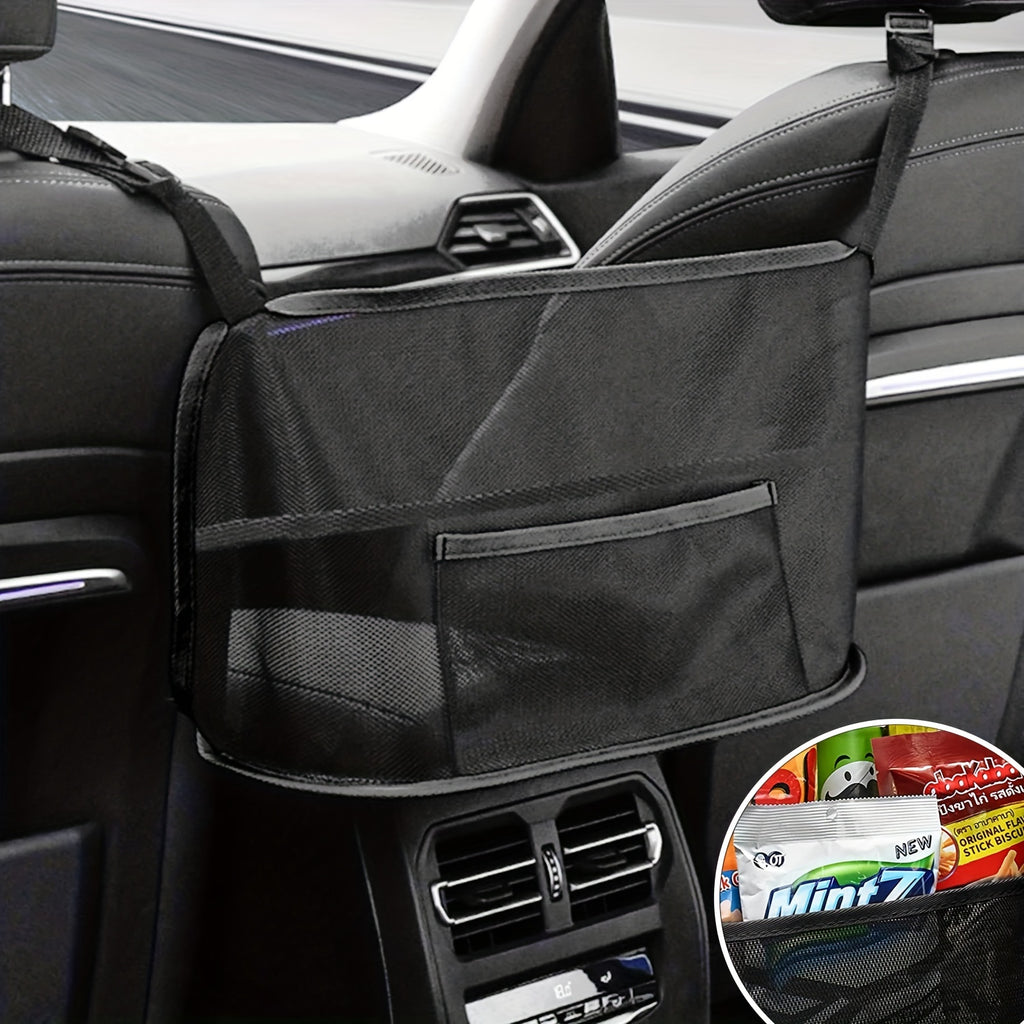LarCapacity Car Seat Mesh Bag, Dog Bag Between Handbag Purse Clip Bag Organizer StoraPet Net Back Seat